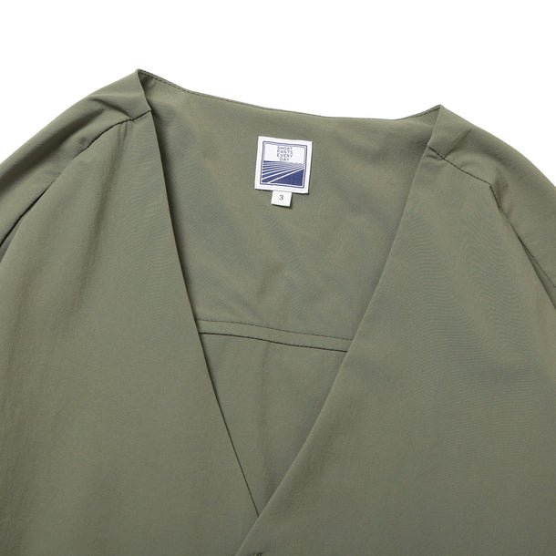 LOOSE CARDIGAN L/S W/PKT STRETCH KHAKI