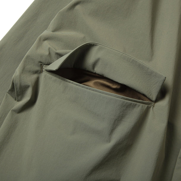 LOOSE CARDIGAN L/S W/PKT STRETCH KHAKI