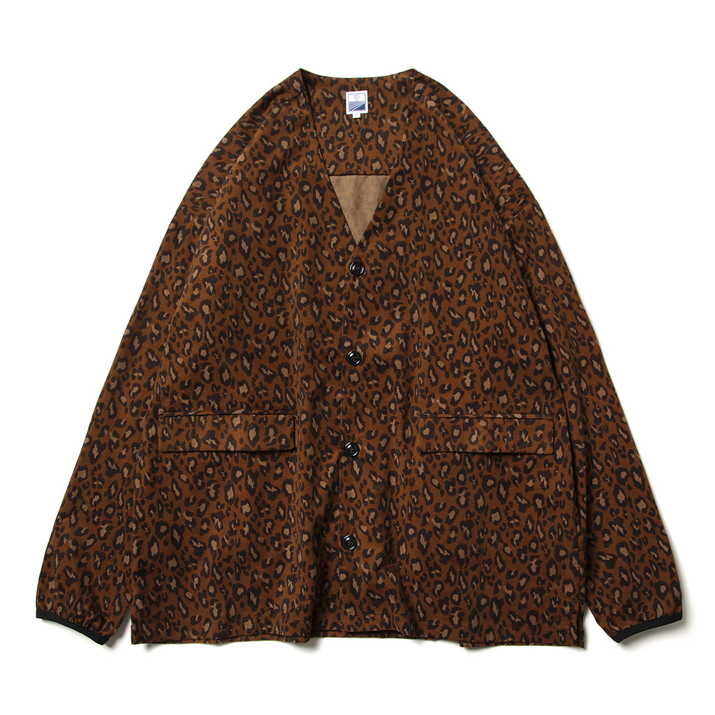 LOOSE CARDIGAN L/S W/POCKET (CAMO, LEOPARD) - LEOPARD
