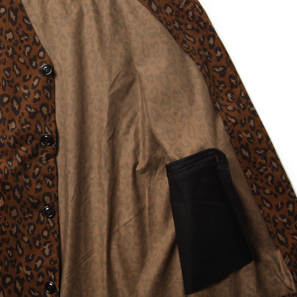 LOOSE CARDIGAN L/S W/POCKET (CAMO, LEOPARD) - LEOPARD