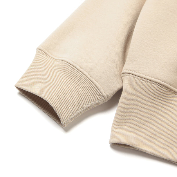 LOOSE SWEAT CREW W/PKT - BEIGE