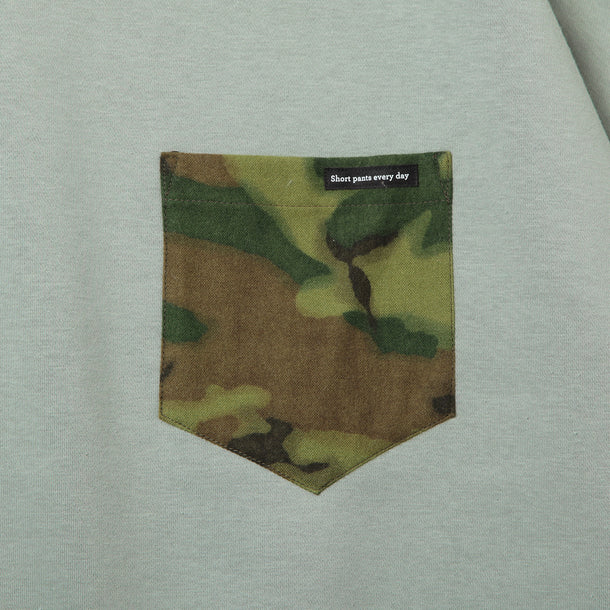 LOOSE SWEAT CREW W/PKT - GREEN