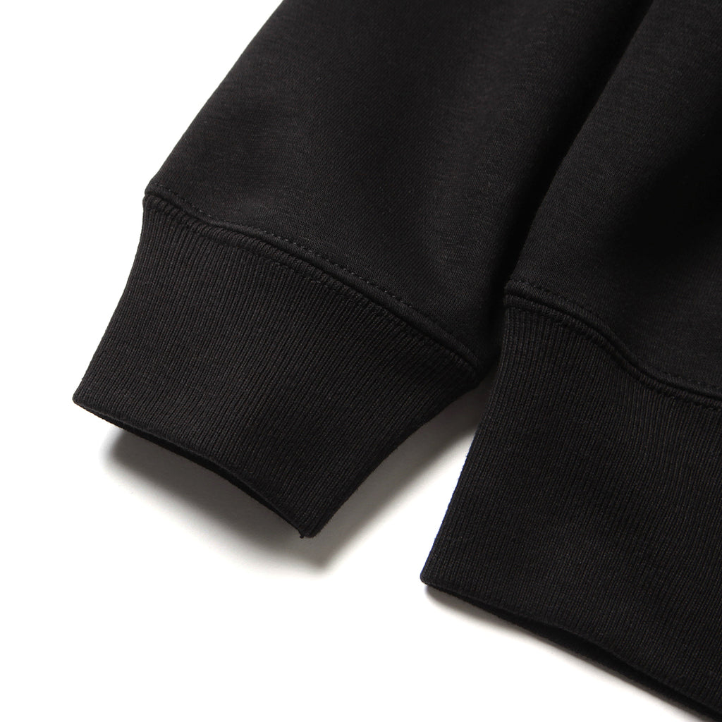 LOOSE SWEAT HOODIE W/POCKET - BLACK