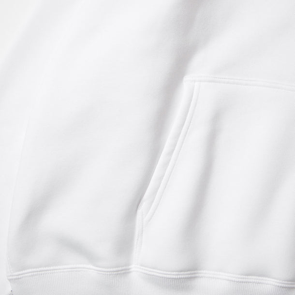 LOOSE SWEAT HOODIE W/PKT - WHITE