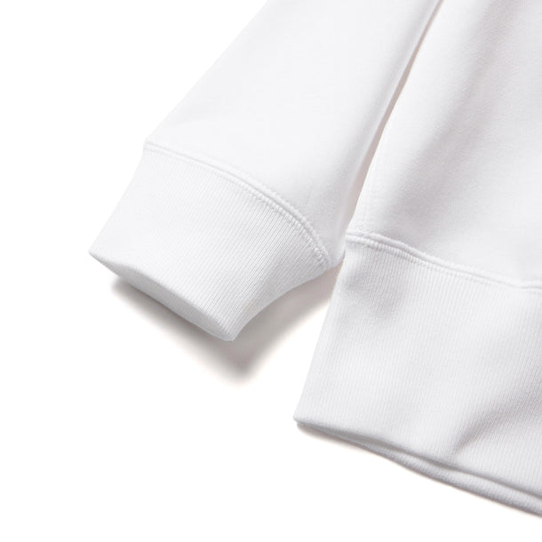 LOOSE SWEAT HOODIE W/PKT - WHITE